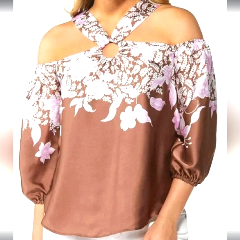Gorgeous Silky CATO halter top Sz-22/24 parisiancafe
